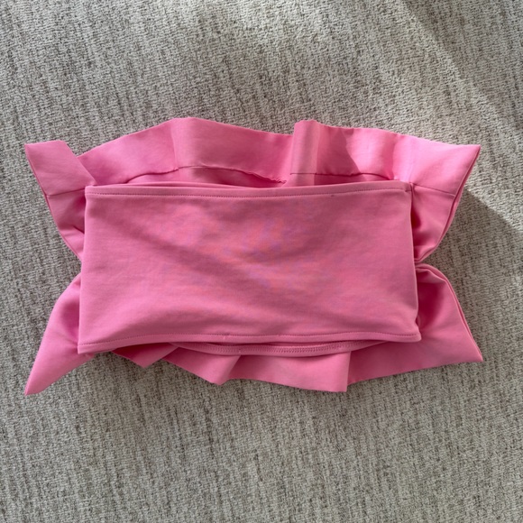 Zara Pink Strapless Ruffled Top - Picture 3 of 4
